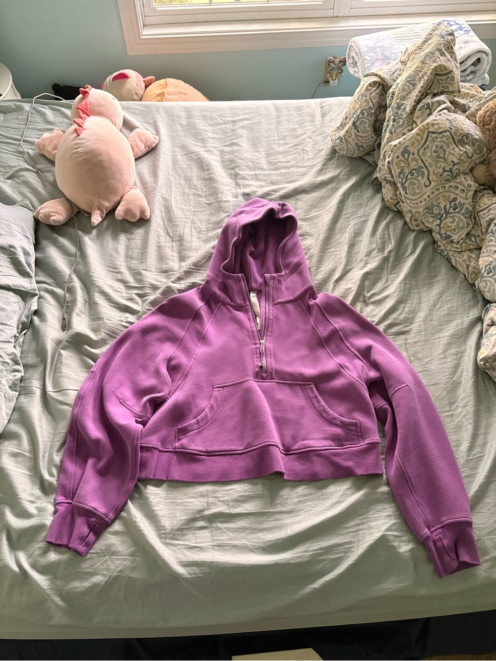 lululemon athletica Cropped Half-Zip Hoodie in bright purple